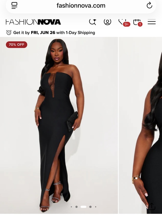 Fashion Nova Dresses & Skirts - Fashion Nova Black Strapless Lace-Up Side Slit Gown